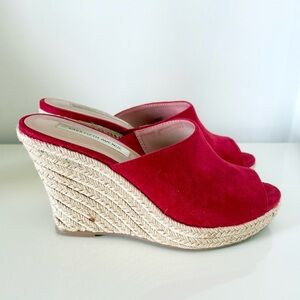 Saks Fifth Avenue Red Espadrille Mule Wedges